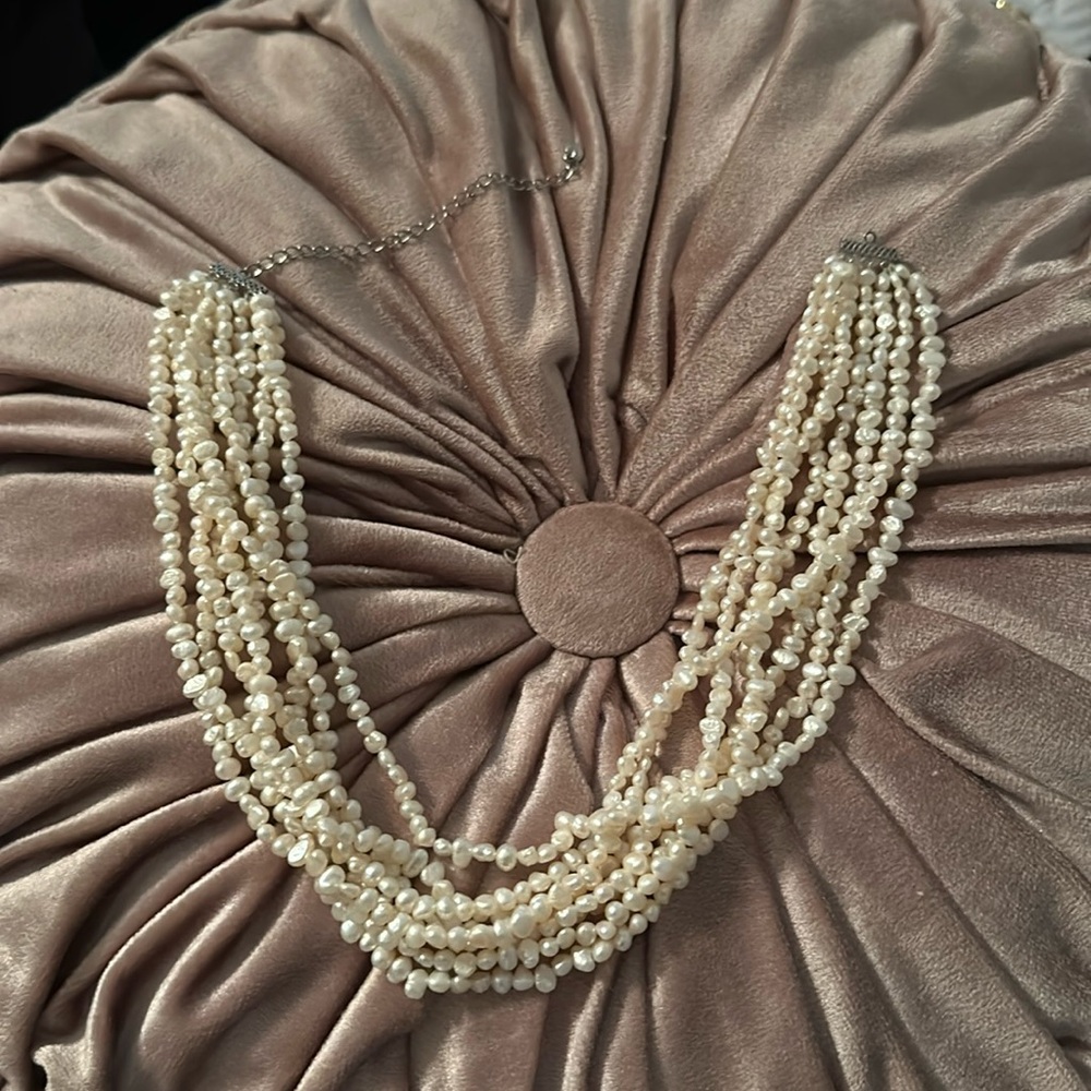 COPY - freshwater rice pearls 8 strands necklace